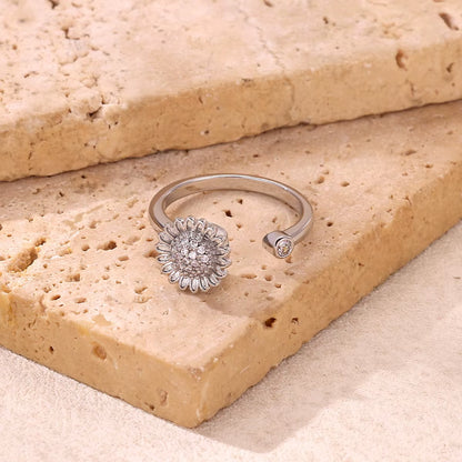 Women'S Spinner Ring Luxury Four Clover Flower Rings for Man Gold Color Anti-Stress Anxiety Fidget Ring Stainless Steel Jewelry