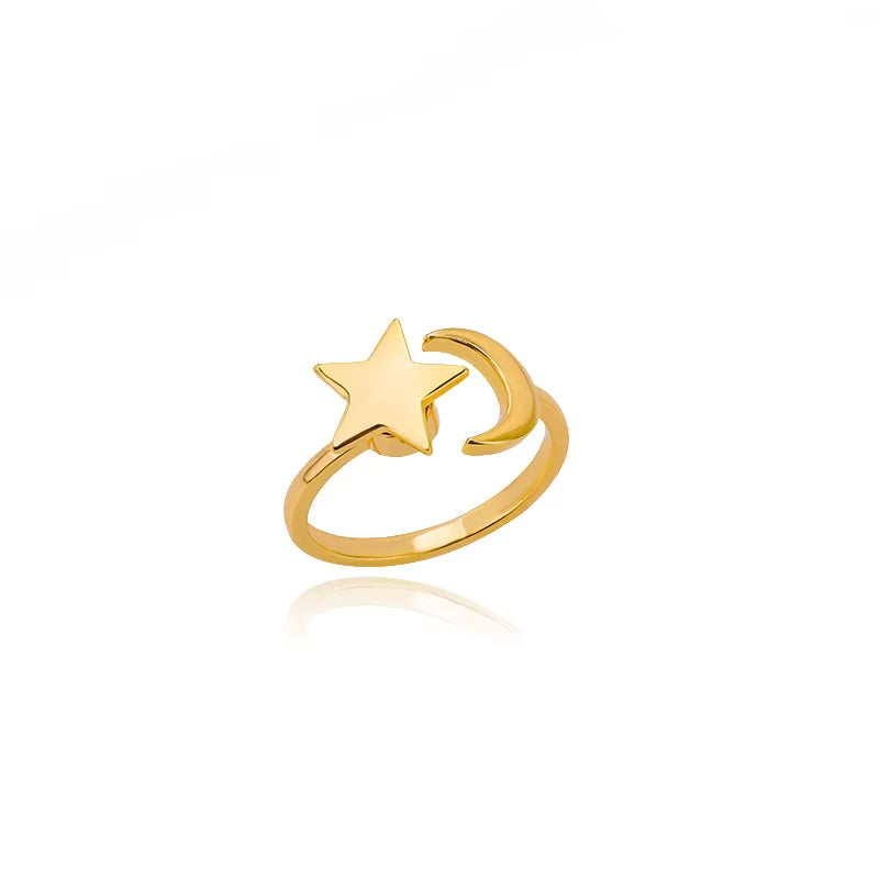 Women'S Spinner Ring Luxury Four Clover Flower Rings for Man Gold Color Anti-Stress Anxiety Fidget Ring Stainless Steel Jewelry
