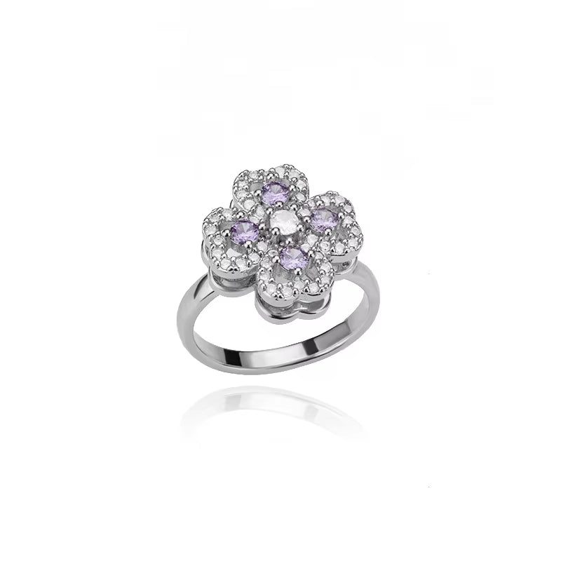 Women'S Spinner Ring Luxury Four Clover Flower Rings for Man Gold Color Anti-Stress Anxiety Fidget Ring Stainless Steel Jewelry