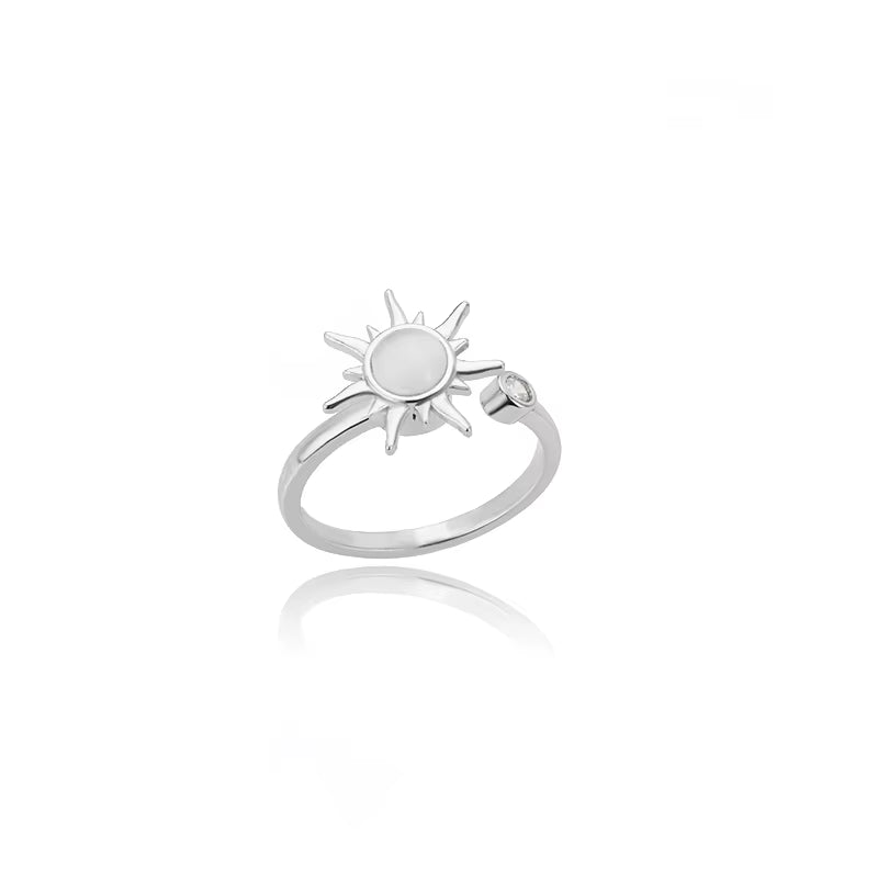 Women'S Spinner Ring Luxury Four Clover Flower Rings for Man Gold Color Anti-Stress Anxiety Fidget Ring Stainless Steel Jewelry