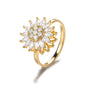 Women'S Spinner Ring Luxury Four Clover Flower Rings for Man Gold Color Anti-Stress Anxiety Fidget Ring Stainless Steel Jewelry